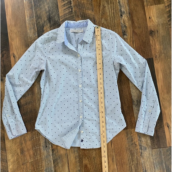A&F Button Down Blue Stripes and Dots Shirt MEDIUM - Picture 3 of 8